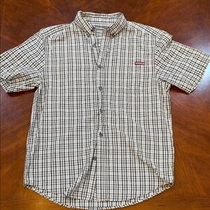 Wolverine Men's Brown Checkered Button-Down Shirt